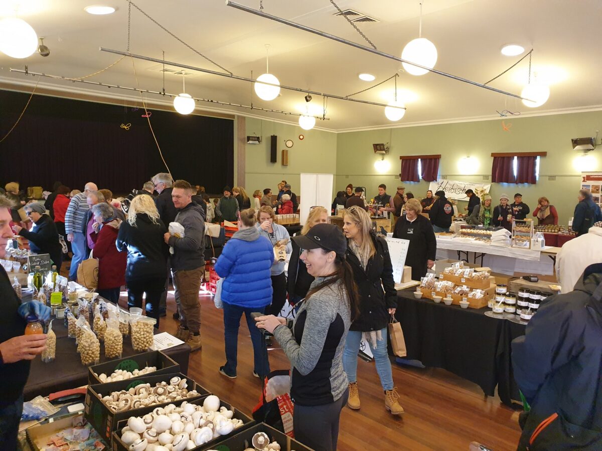 The Blackheath Community Hall full of people attending a market