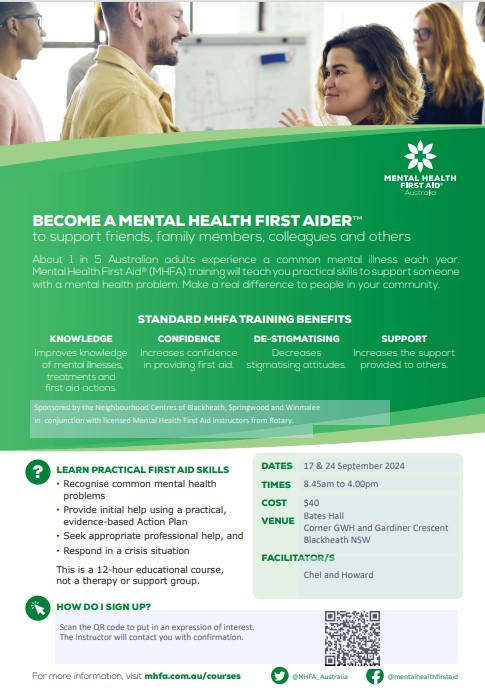 Mental Health First Aid Sept 24